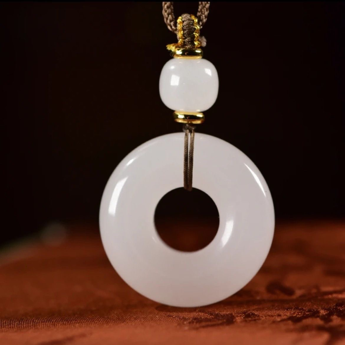 金丝玉甜甜圈平安扣男女情侣款时尚百搭简约气质