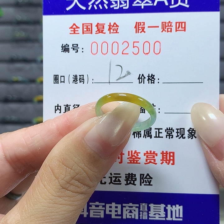 翡翠未镶嵌戒圈2500