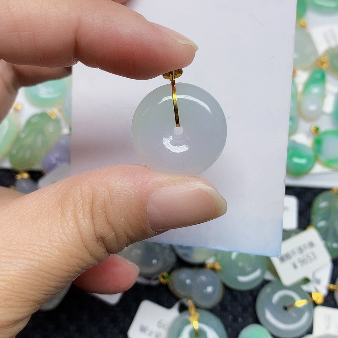 米****翡翠18K金镶嵌颈饰456789