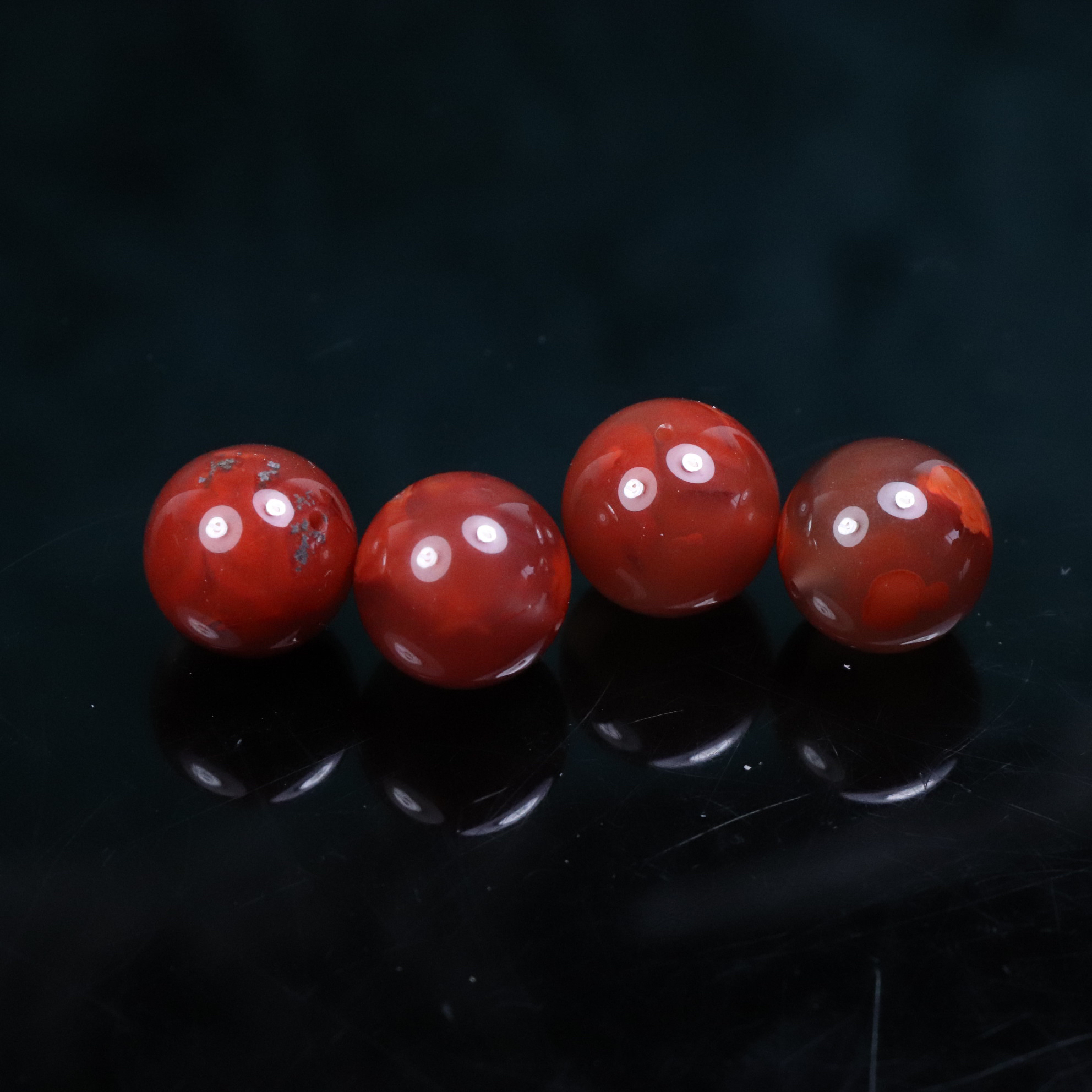 原矿无优化南红瓦西玫红火焰纹单珠14mm左右多样性发一颗不保无裂