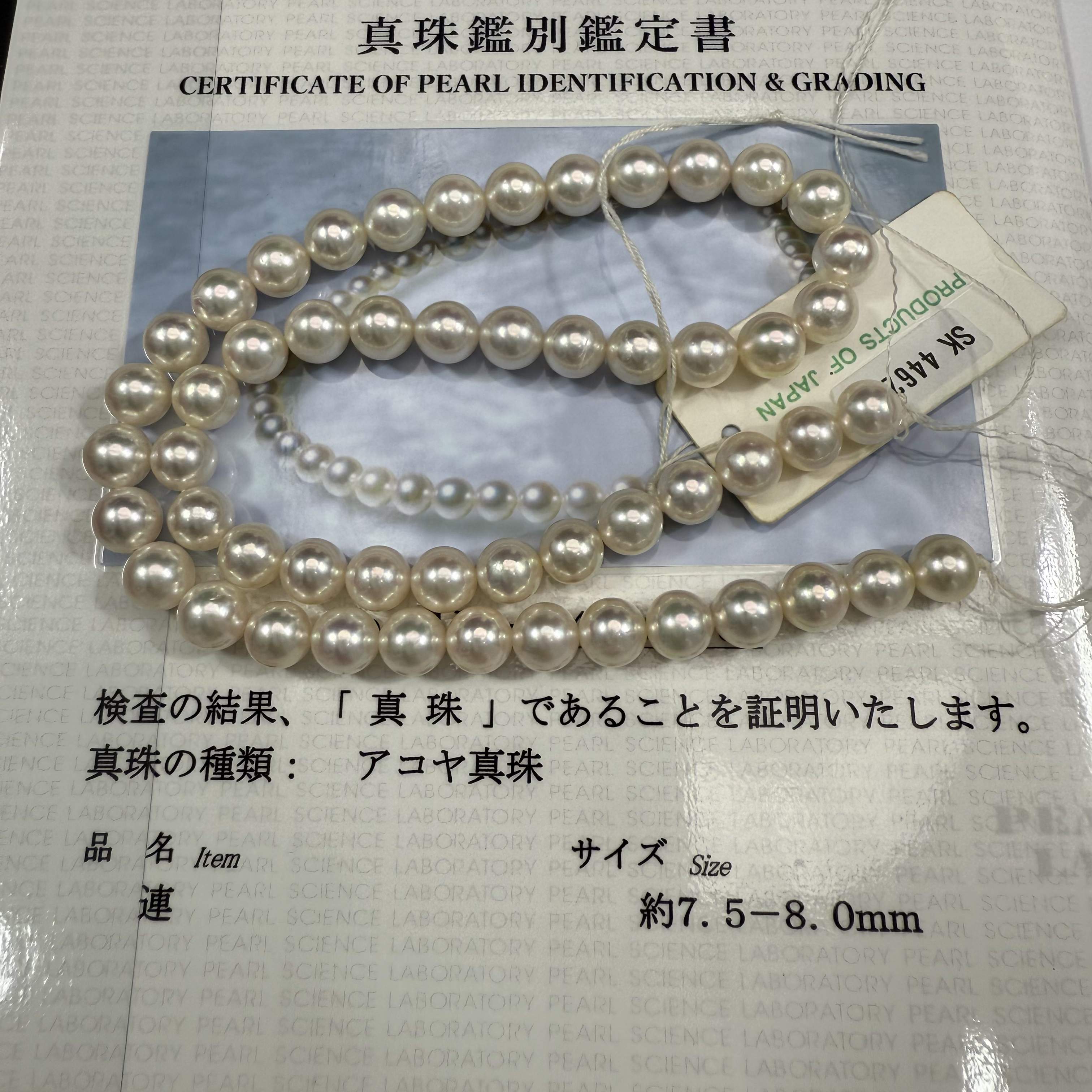 日本成品真科研海水珍珠项链