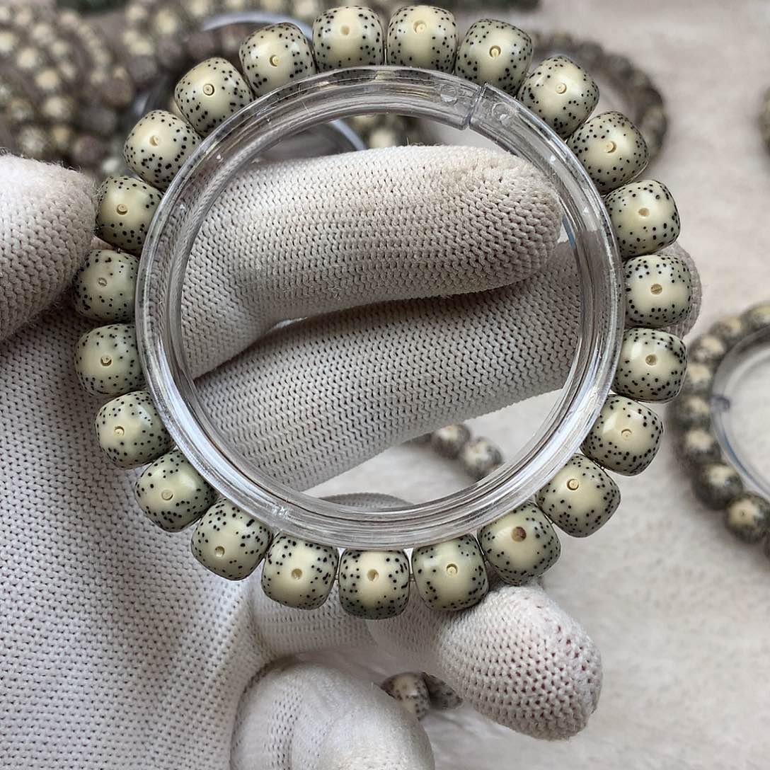 星月菩提手串5号留白青花瓷10×9