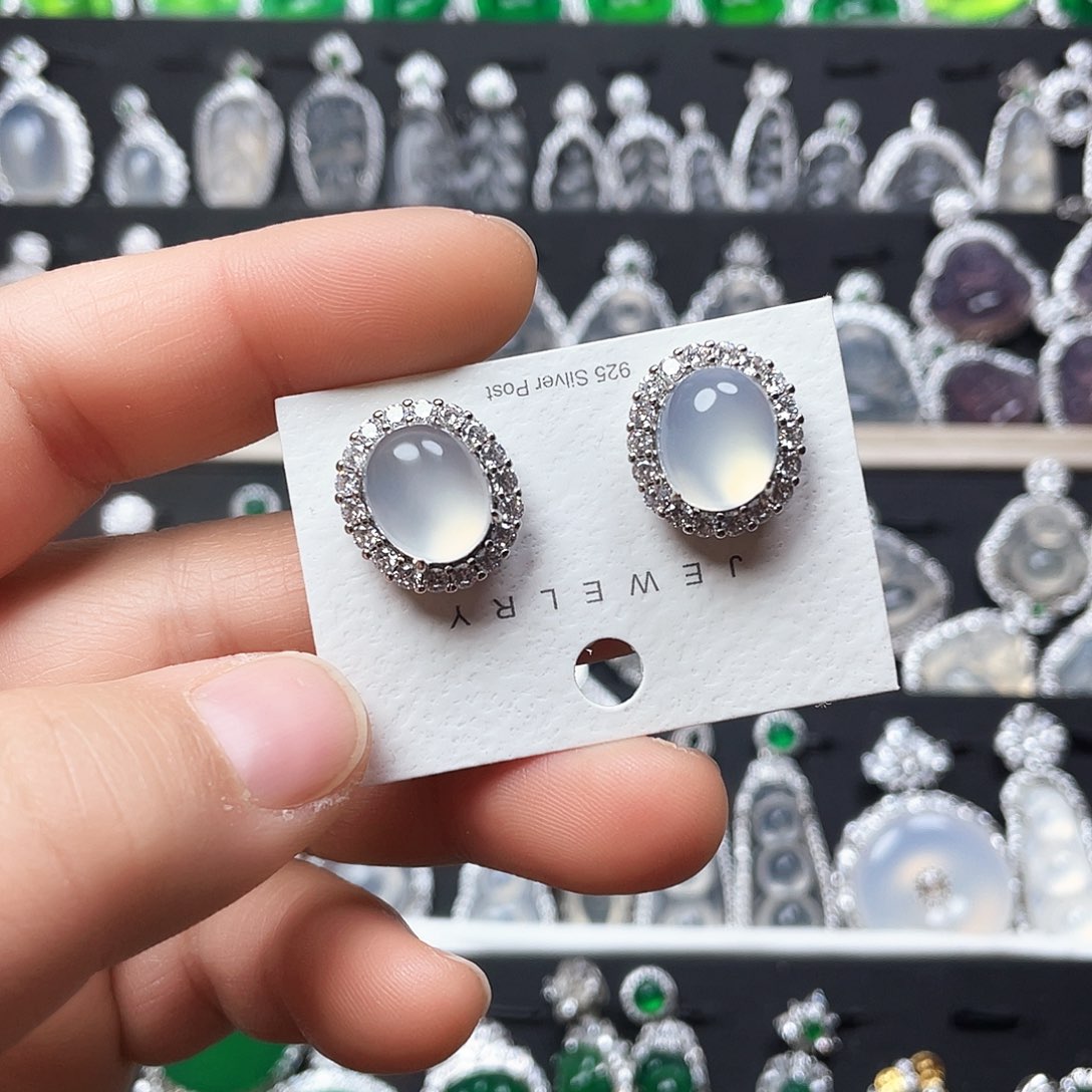 玛瑙/玉髓耳钉合金