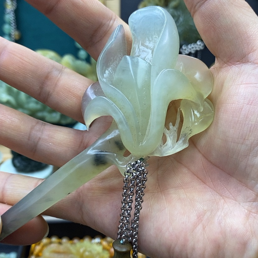 【闪购商品】蛇纹石玉未镶嵌发簪