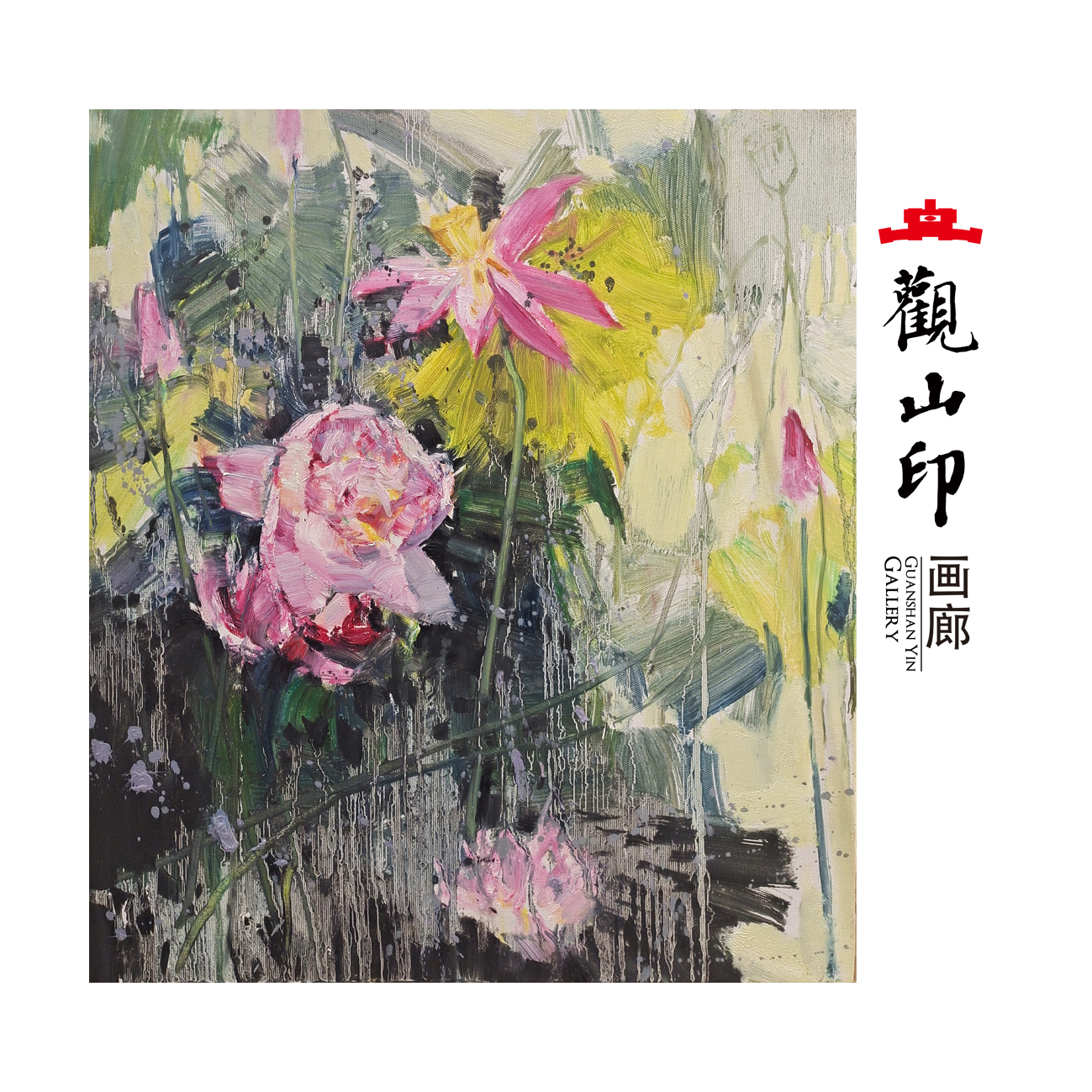 SMK原创手绘风景油画50x60cm花卉作品2384