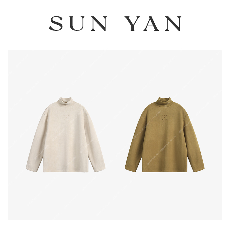 孙妍【印暖绒心】立领德绒保暖面料胸前个性印花修身打底衫女2025冬