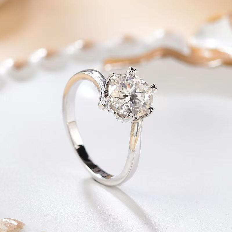 【比利之星】BLZX高端奢华定制  光面雪花  戒指1ct