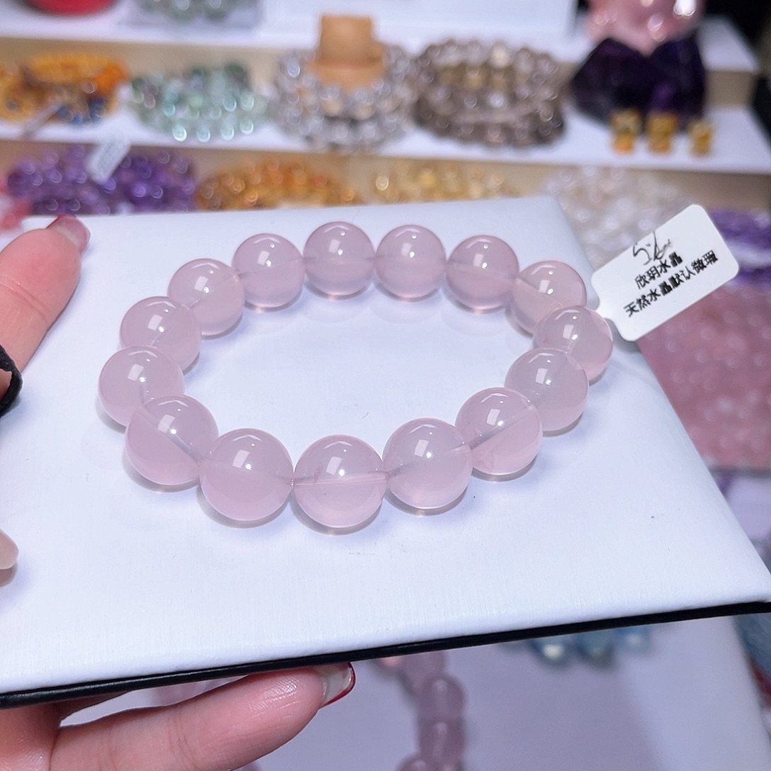 水晶手串未镶嵌可****麗天然水晶14mm