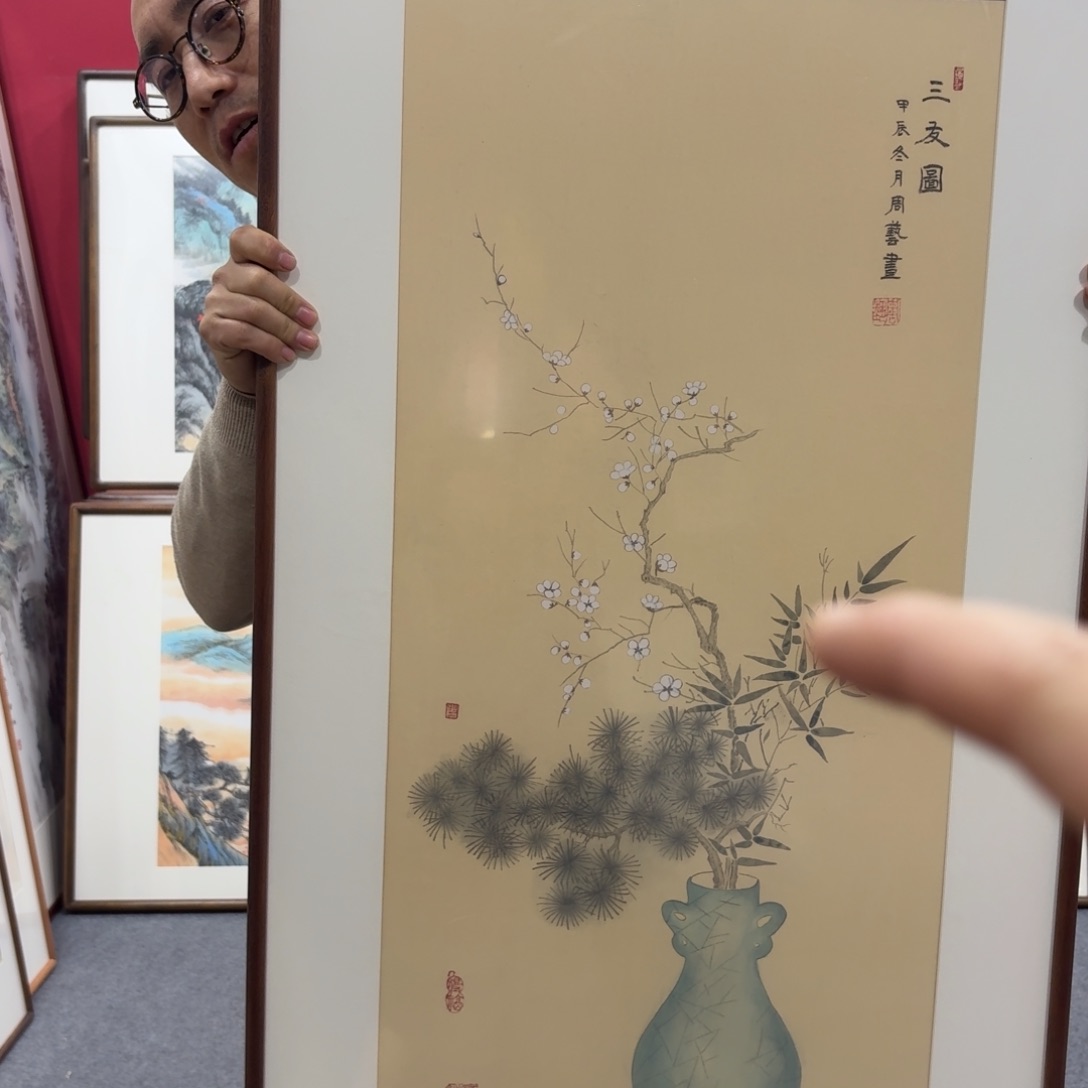 国画带框绘画120/60尺寸