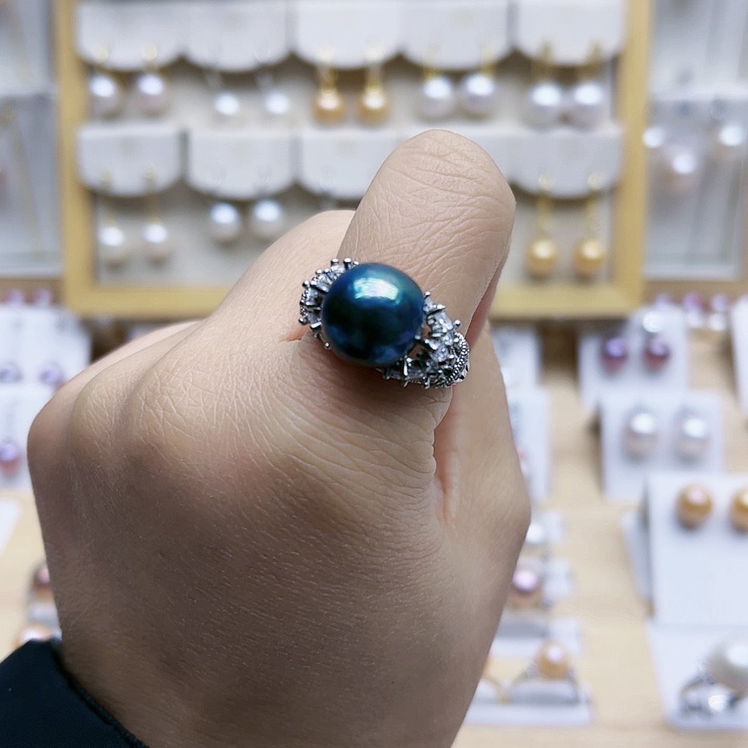 淡水珍珠戒指合金