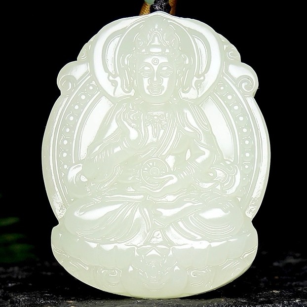男士专属！新疆精品时尚青白精雕:观音菩萨！