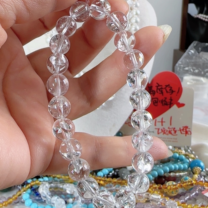 9加白水晶阿赛彩虹光有纹理结构未镶嵌水晶