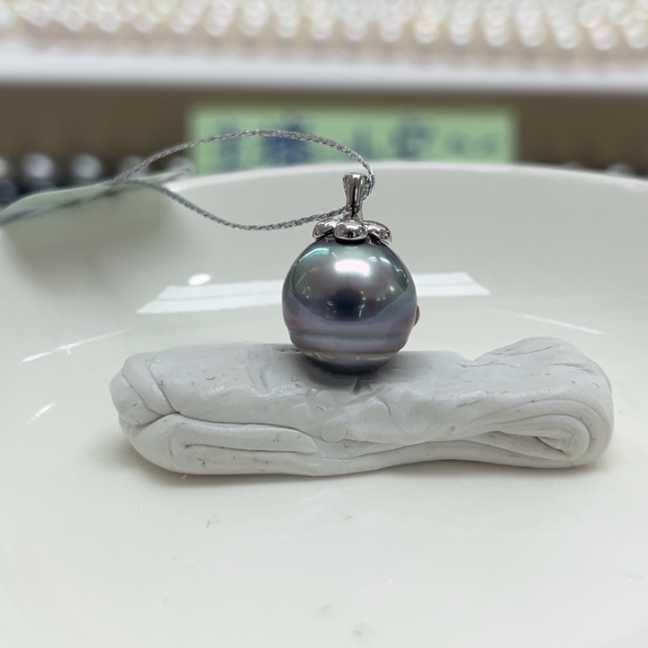 银S925镶嵌吊坠(不含链)海水珍珠12-13m 13号