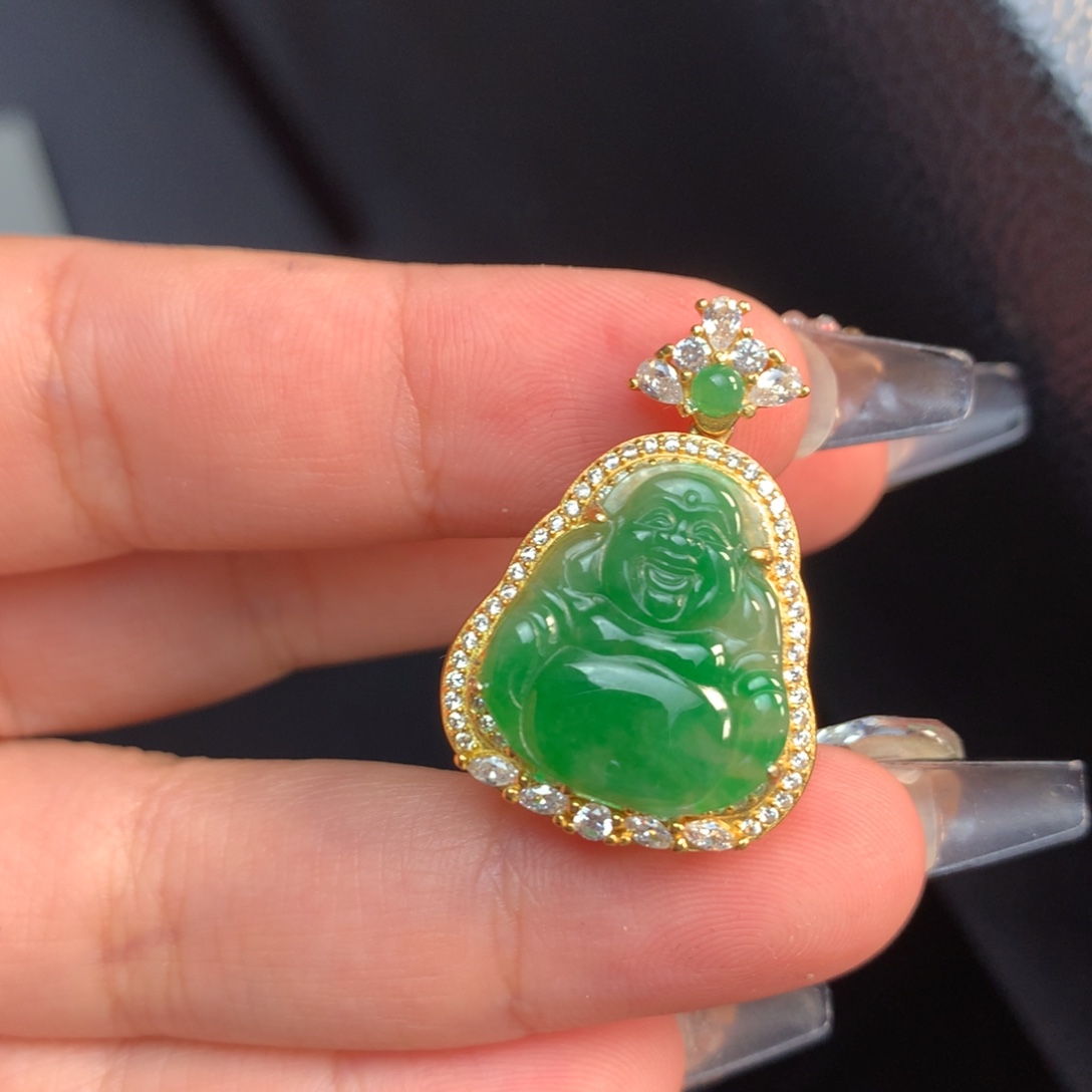 翡翠银S925镶嵌颈饰翡翠