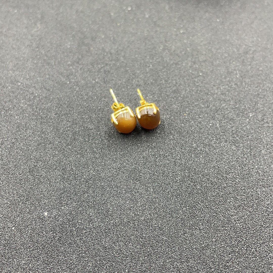 BY0116FWY标603 和田玉耳钉