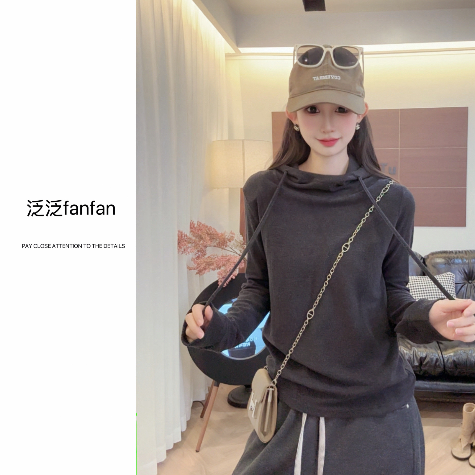 【云朵卫衣】冬季新款双面暖绒打底卫衣外套女连帽内搭上衣