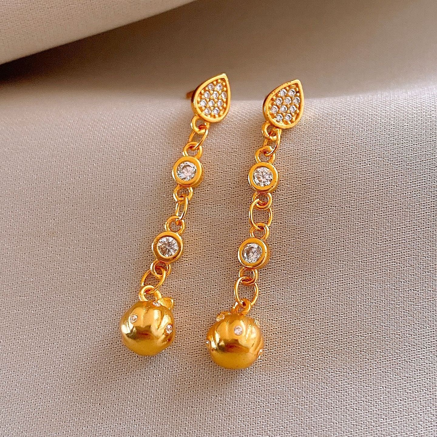 钨合金珐琅耳饰 气质轻奢时尚百搭MTL-5015拉丝纹点钻福袋耳钉