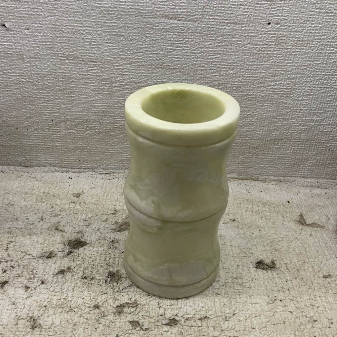 蛇纹石玉珠宝奇石未镶嵌全****方蛇纹石玉方解石玉笔筒