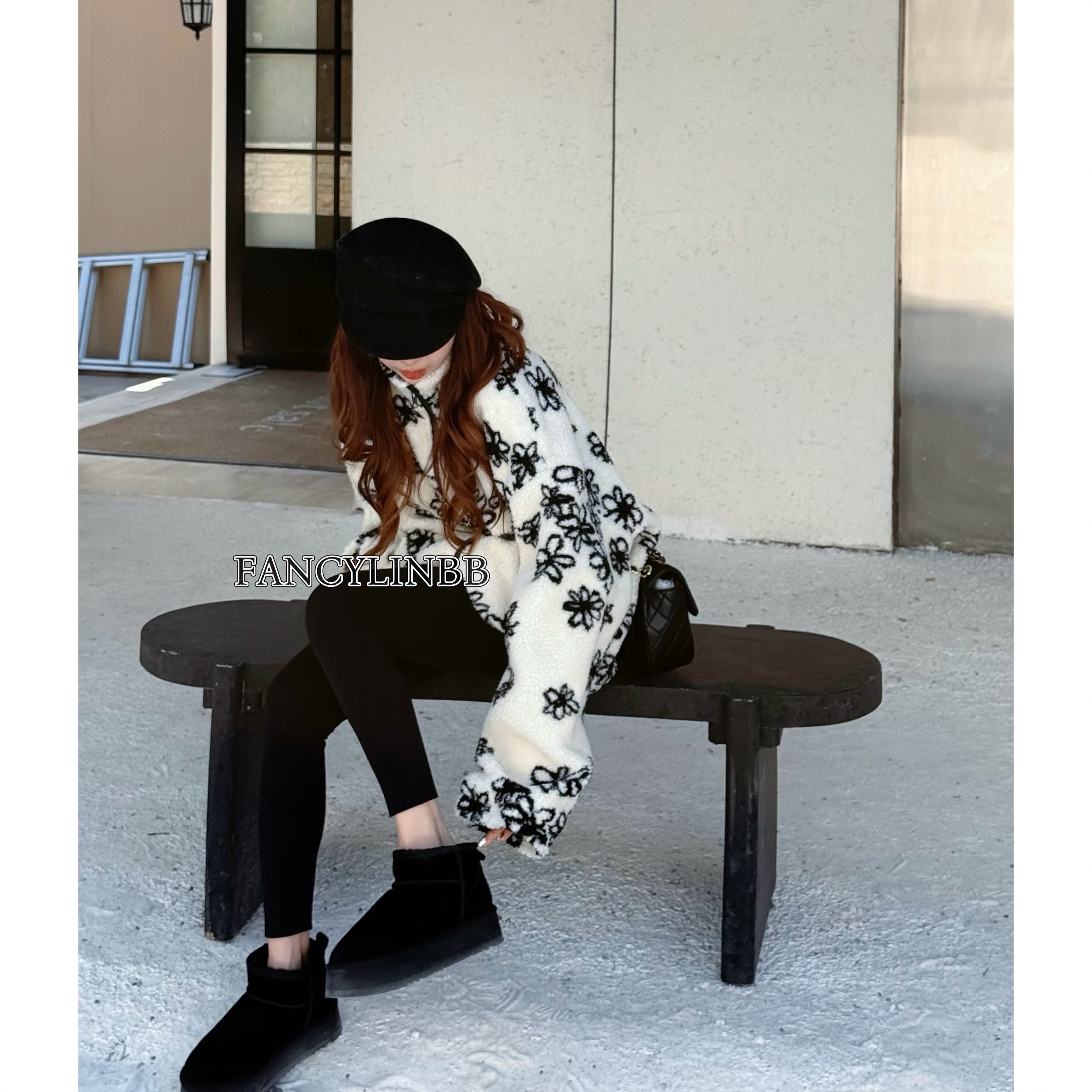 【繁花】林北鼻·羊毛厚绒提花工艺韩系碎花毛毛外套