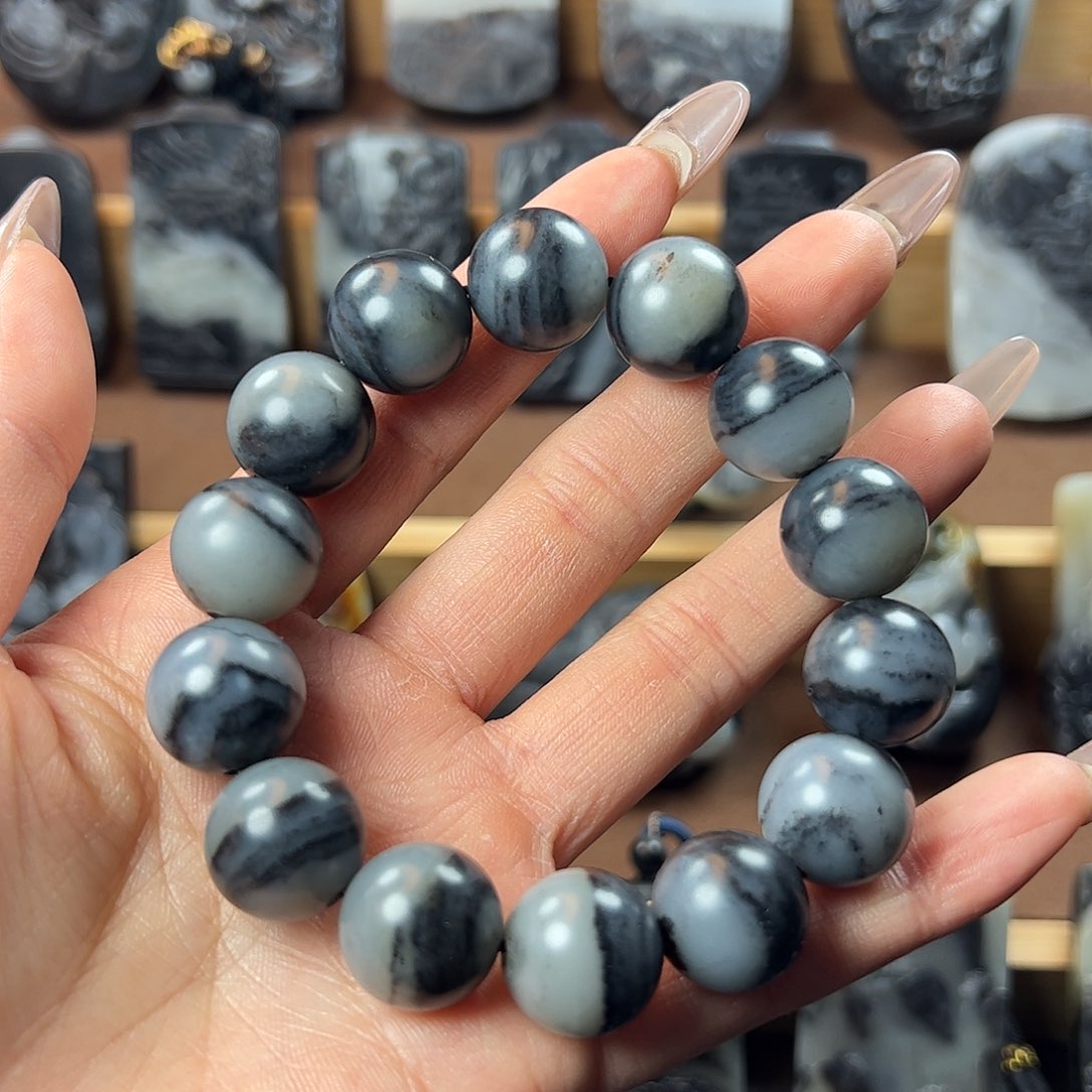 和田玉手链未镶嵌风**下