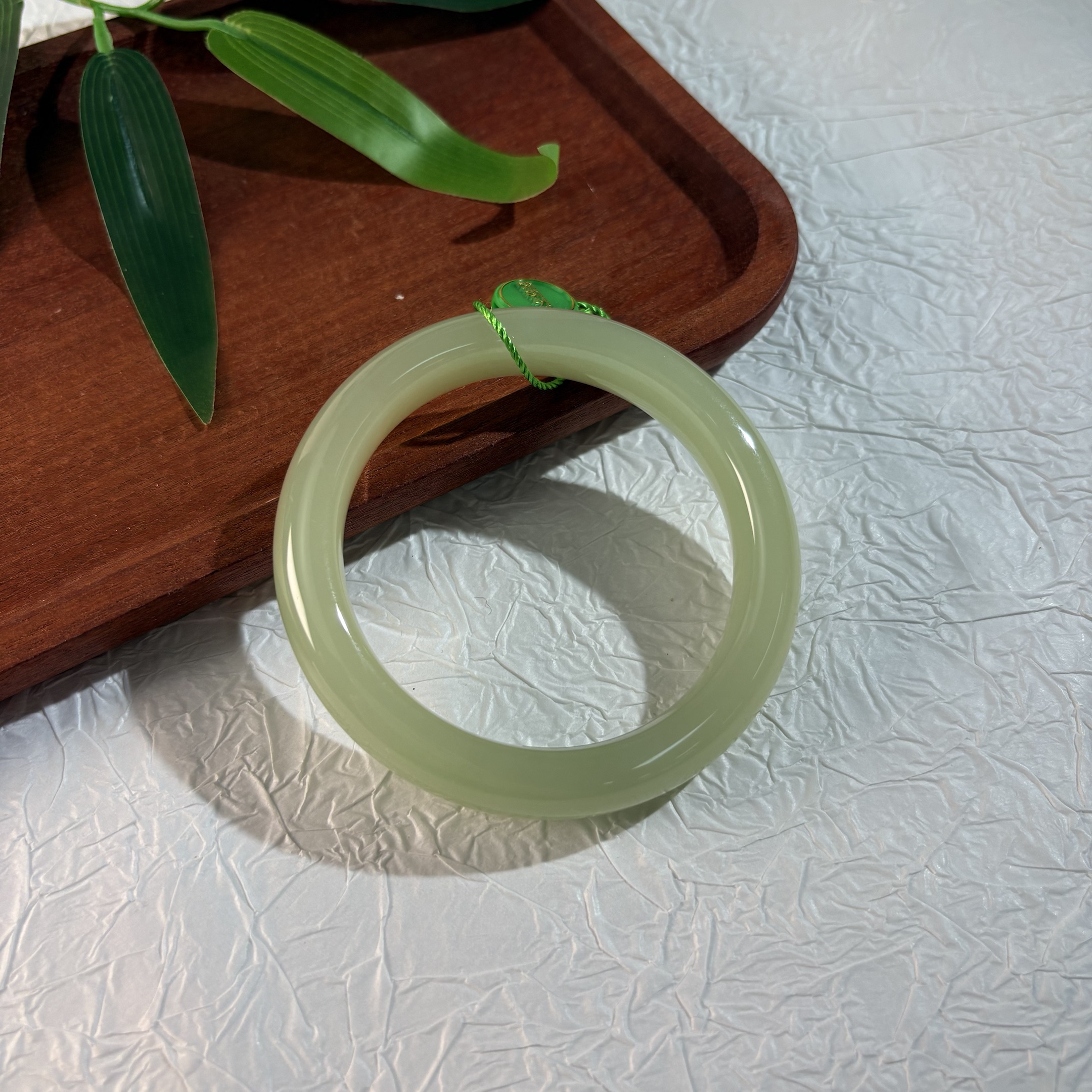 【七七专属】和田玉高冰正晴水手镯（52-58#）12*9