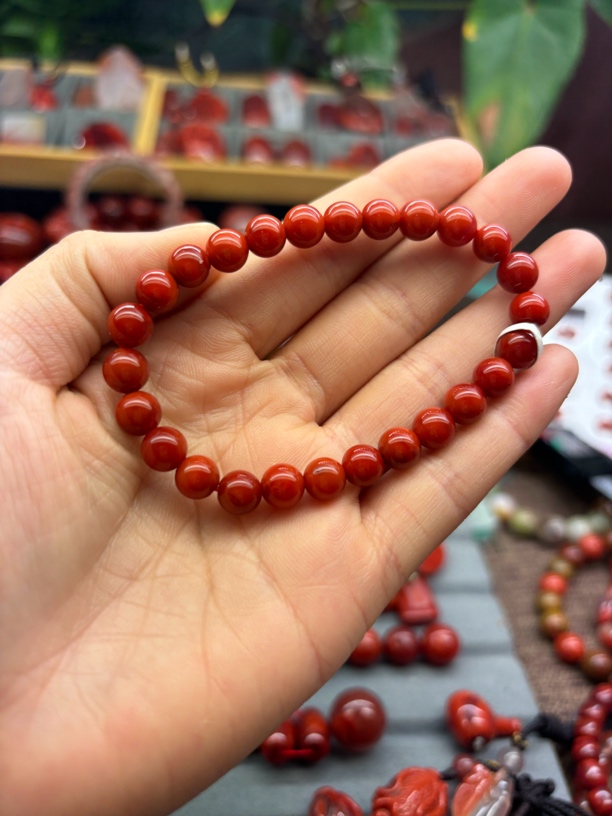 南红瓦西柿子锦7mm➕，原矿