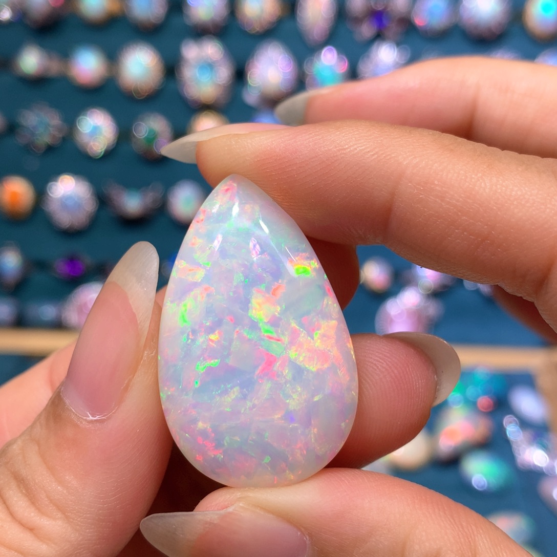 银S925镶嵌欧泊裸石定制镶嵌