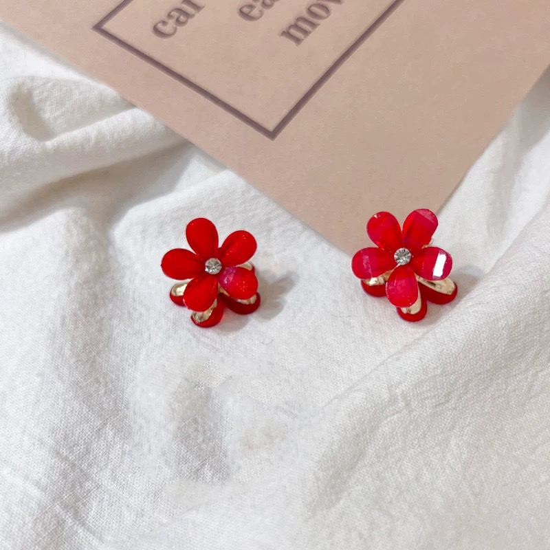 山茶花迷你小抓夹新款刘海夹甜美发夹侧边碎发夹子头饰1885+1885