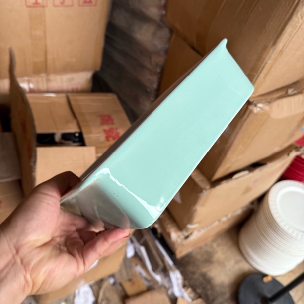 高温陶瓷薄荷绿正方形正方形烤盘微瑕