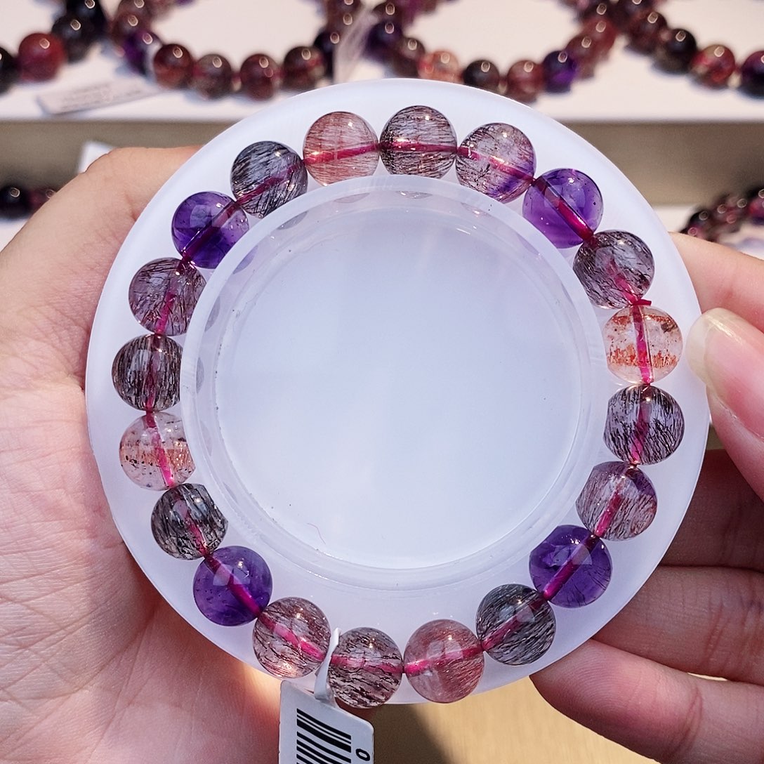 水晶手链未镶嵌黑加侖9+