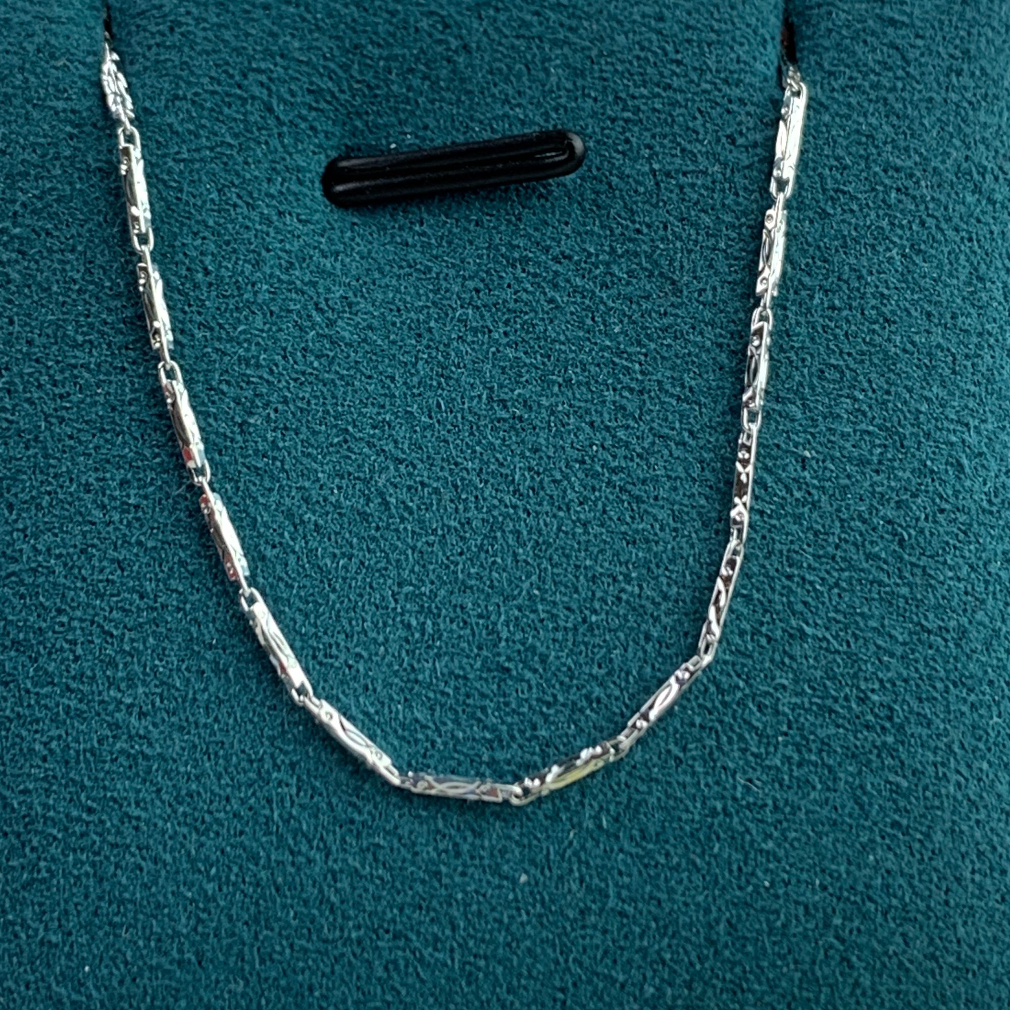 铂金双弯刀钉珠项链（多样性发其一）