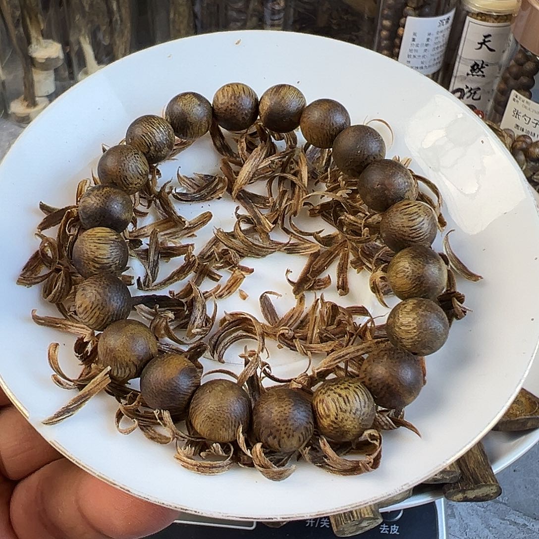 沉香沉香枕单圈1.0手串圆珠张勺子原料