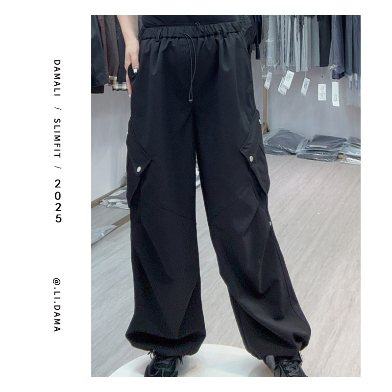 大码利-秋上新【斜向口袋工装裤】小众韩版显瘦休闲裤宽松