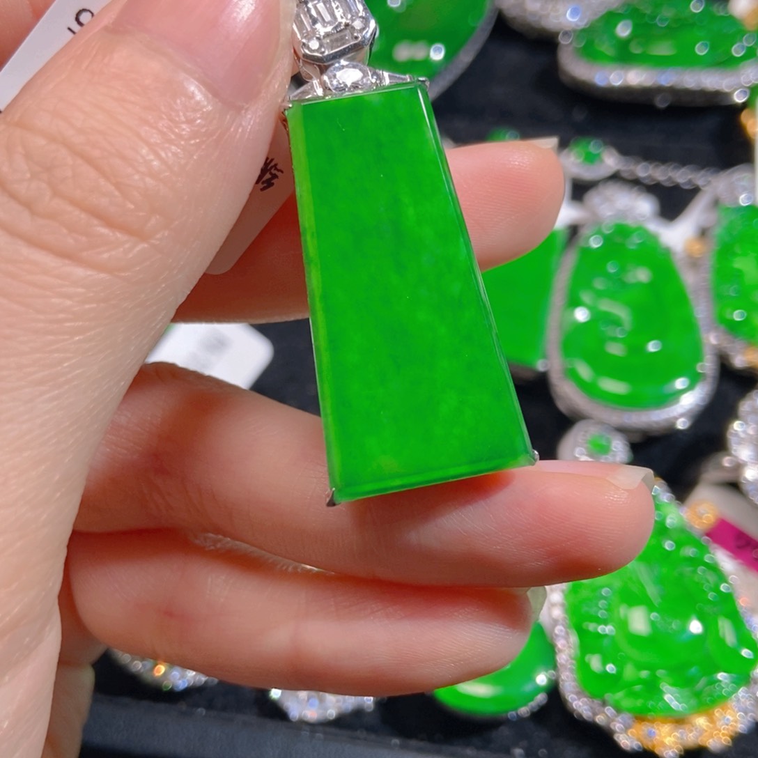 翡翠银S925镶嵌吊坠(不含链)