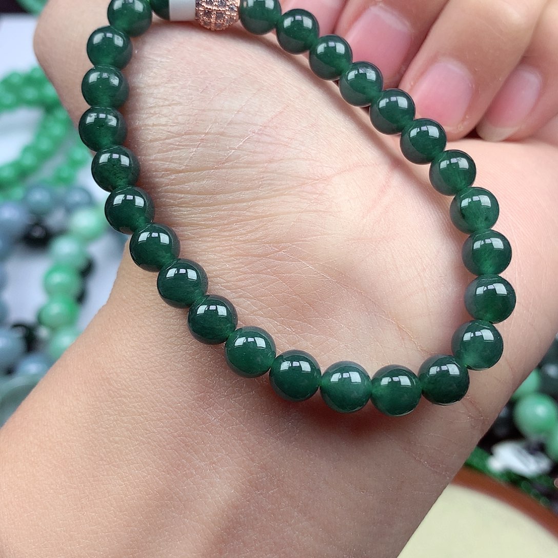 翡翠颈饰14K金镶嵌手串