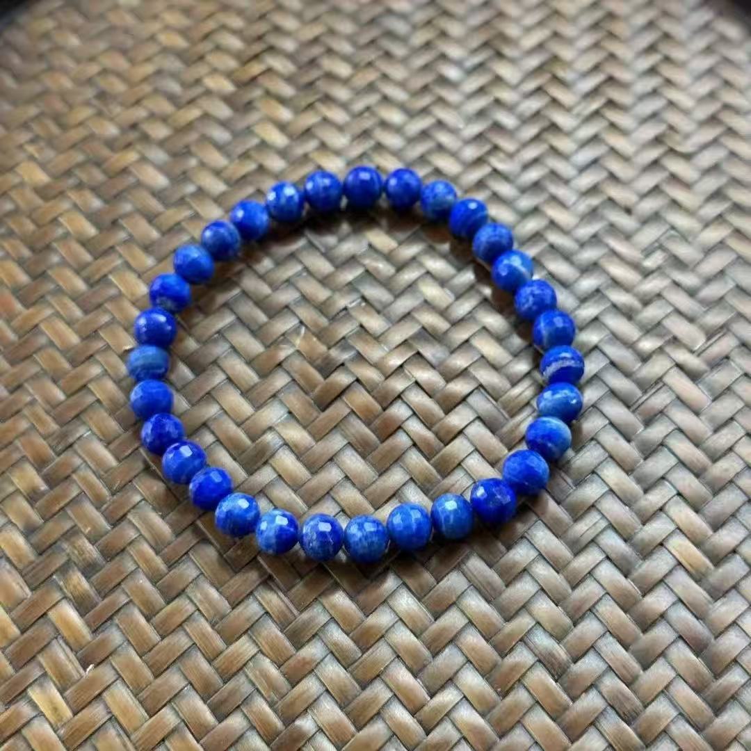 天然青金石单圈刻面手串—多样性发其一6mm
