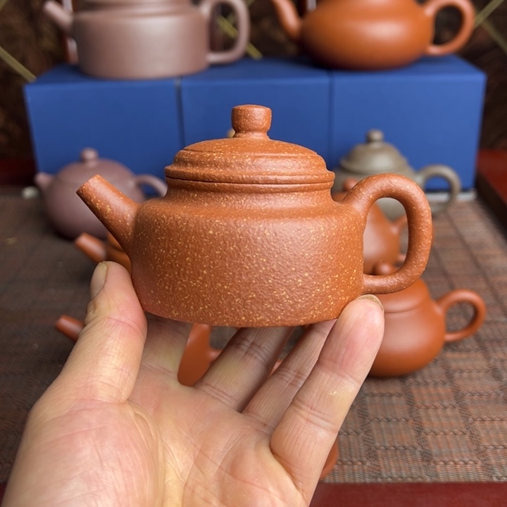 紫砂茶壶红降坡全手工