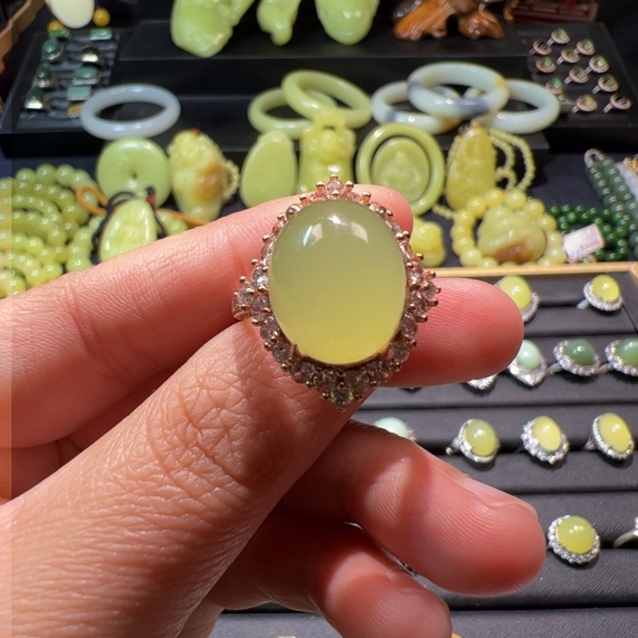 和田玉（黄玉）颈饰银S925镶嵌