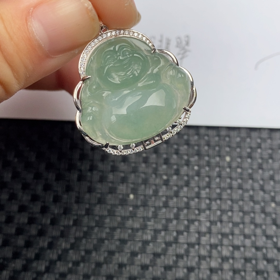 翡翠颈饰银S925镶嵌吊坠
