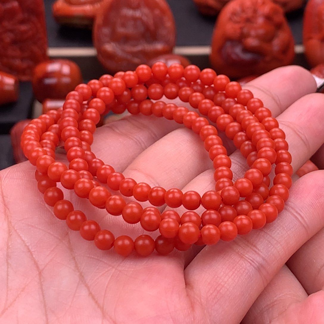 南红玛瑙南红保山货头佛珠4.7mm未镶嵌