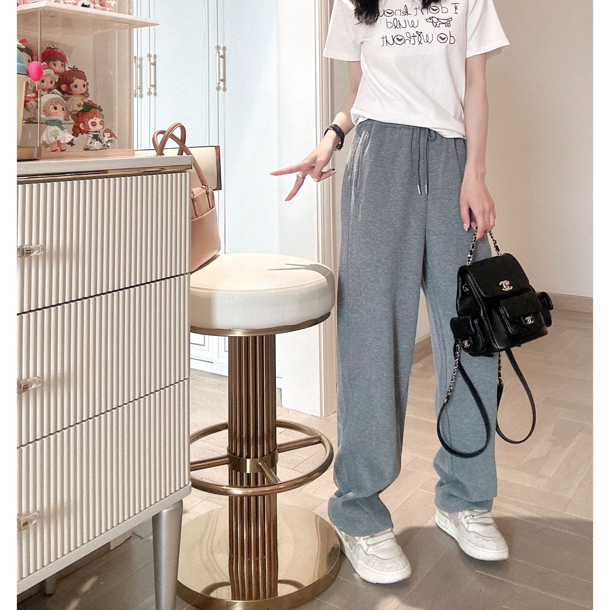 【82002】长裤-夏季休闲时尚百搭双面棉显高显瘦遮肉女装针织长裤