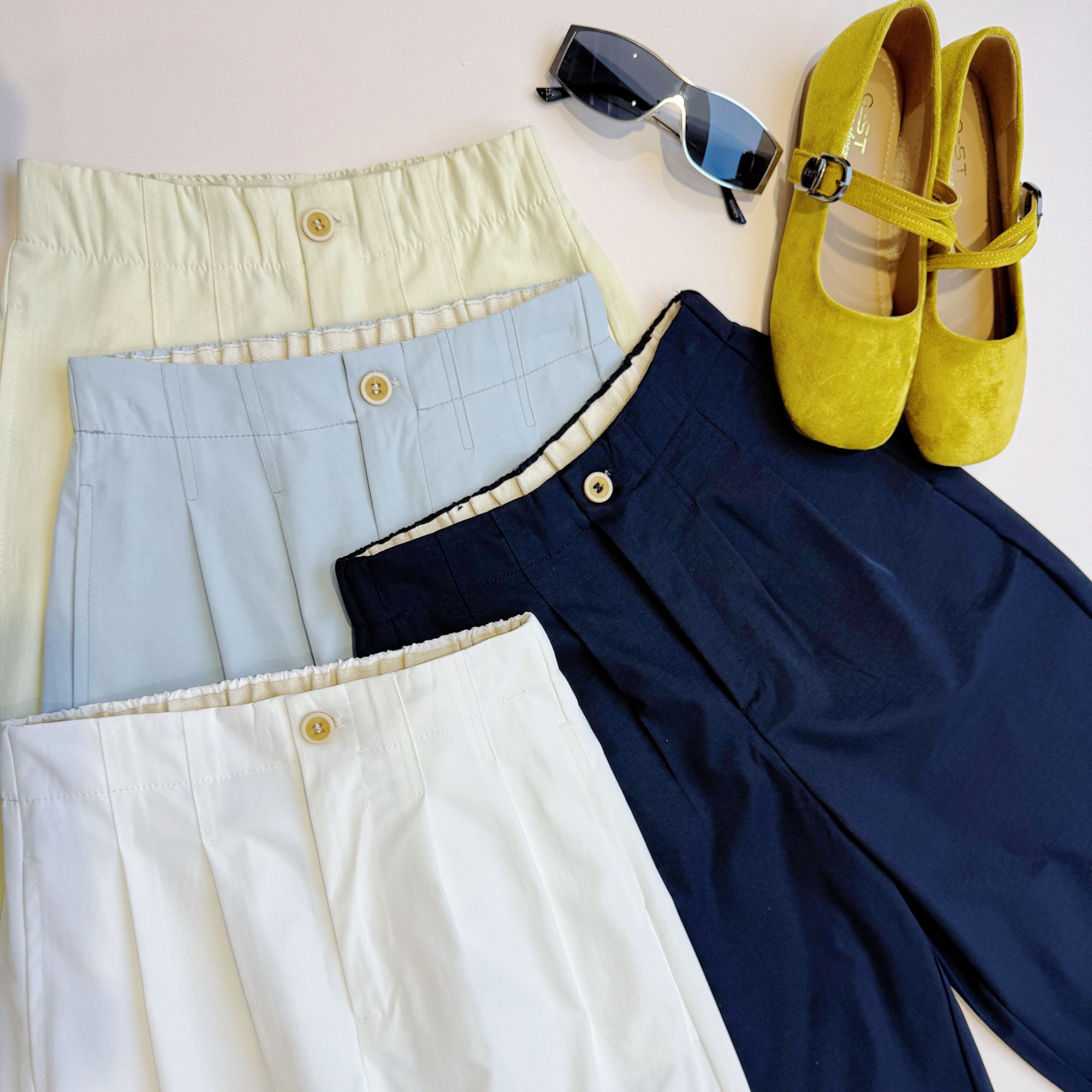 【清货】早秋款高腰直筒裤九分花边可挽边