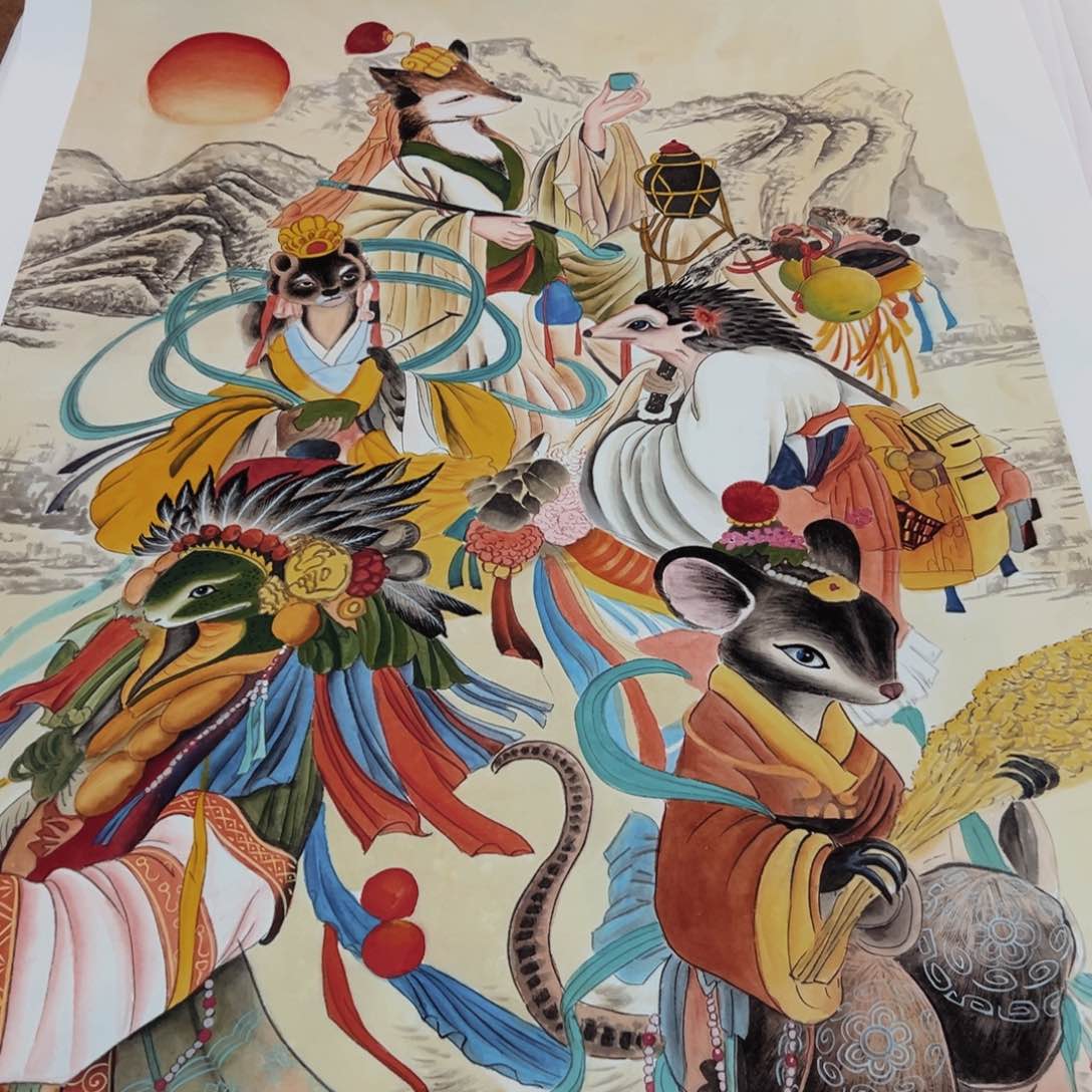 国画疯*李老师东北仙家作品