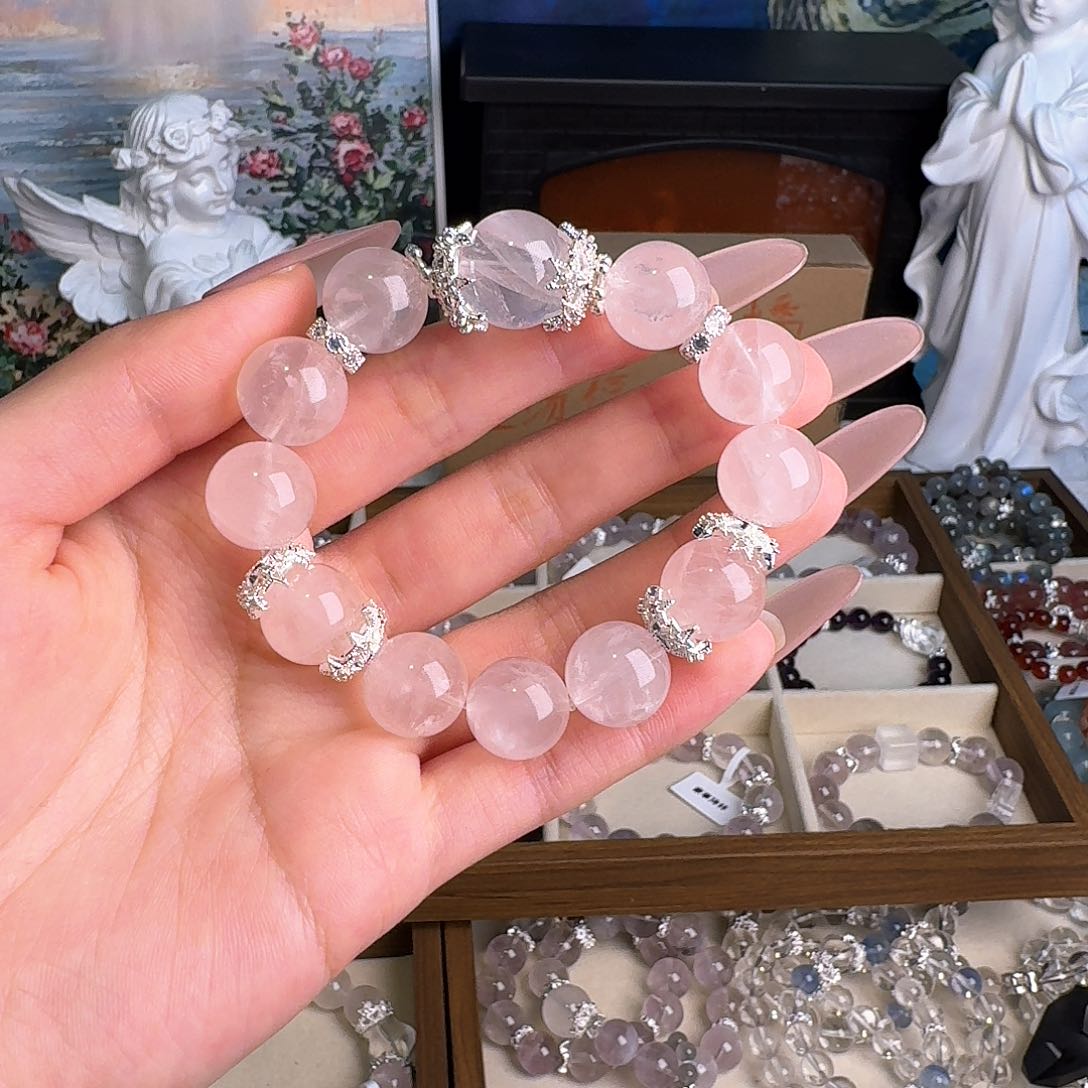 烟晶手链未镶嵌粉水晶