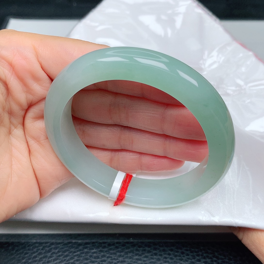 未镶嵌手镯翡翠冰胶湖水绿28