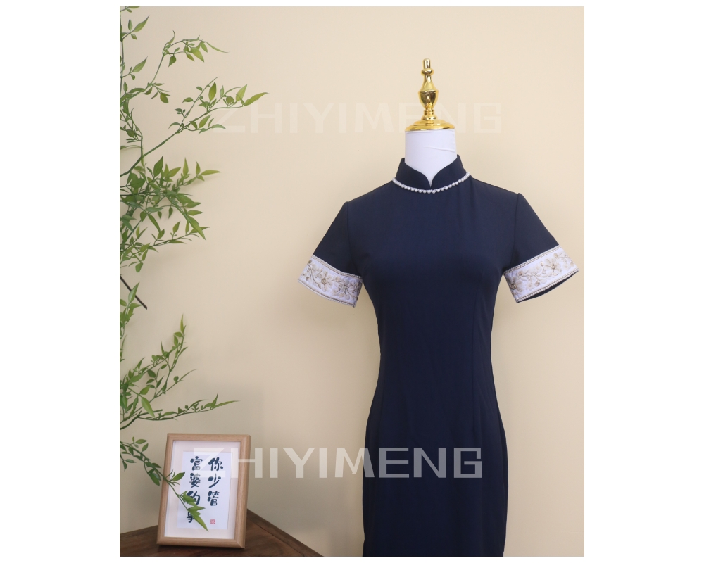 烟雨江南 中国风气质丝麻透气旗袍新中式旗袍