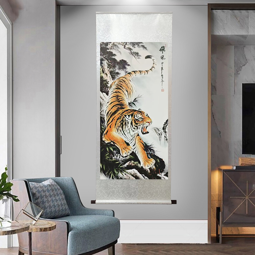 下山虎【国画动物】竖幅四尺卷轴装饰画B29