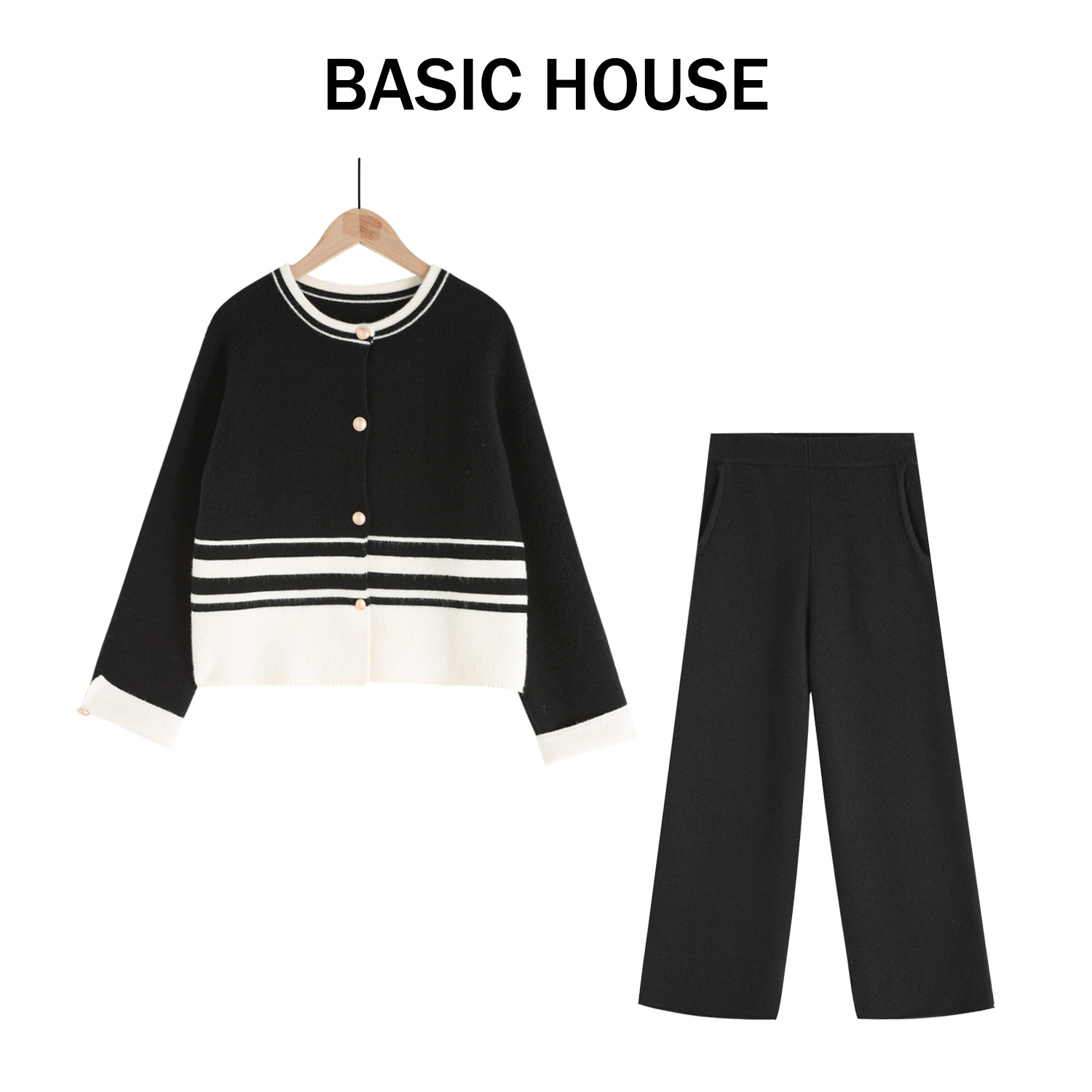 Basic House/百家好秋冬女装2025新款网红爆款套装B1385B5UO12-1