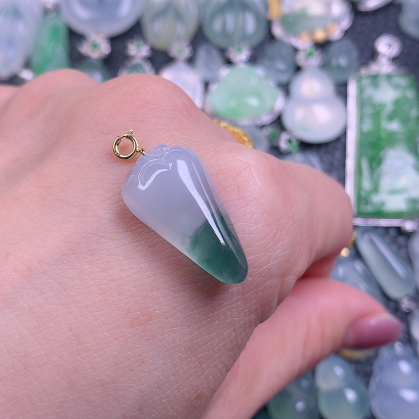 【闪购商品】翡翠颈饰18K金镶嵌天然缅甸翡翠