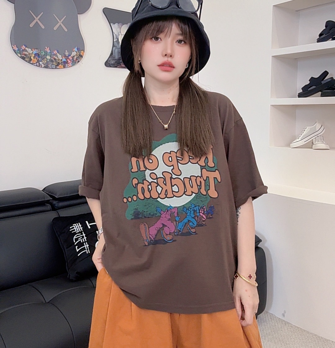 【郁儿严选】8605夏季新款复古纯棉宽松显瘦时尚洋气减龄ins短袖T